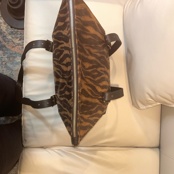 Mario Valentino Albina by Mario Leather Zebra Print Tote Bag - Picture 12 of 17